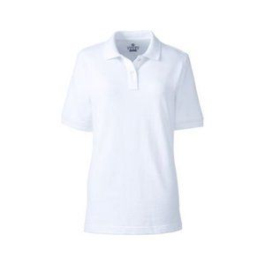 NWT LANDS' END WOMEN'S SHORT SLEEVE‎ MESH POLO SHIRT WHITE PXS & SMALL